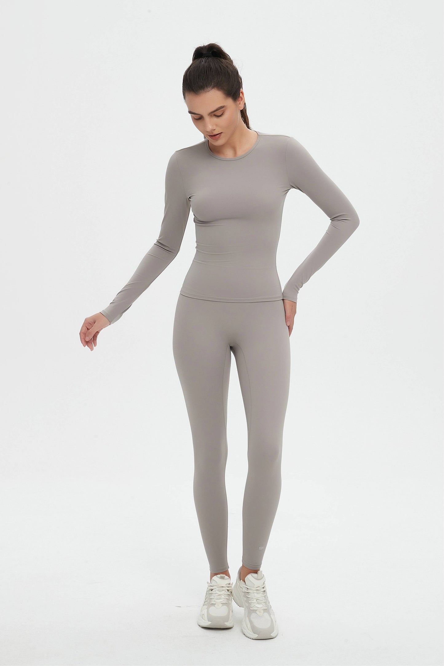 Nikki Buttery Soft High-Waisted Leggings: Frosty Gray / XL