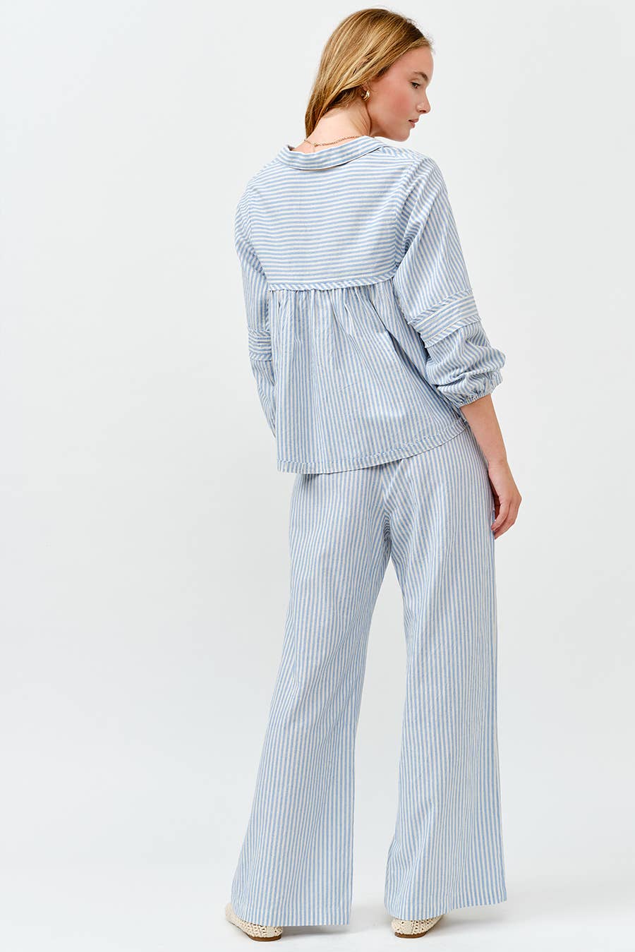 IM8867 - Striped Wide Linen Pants