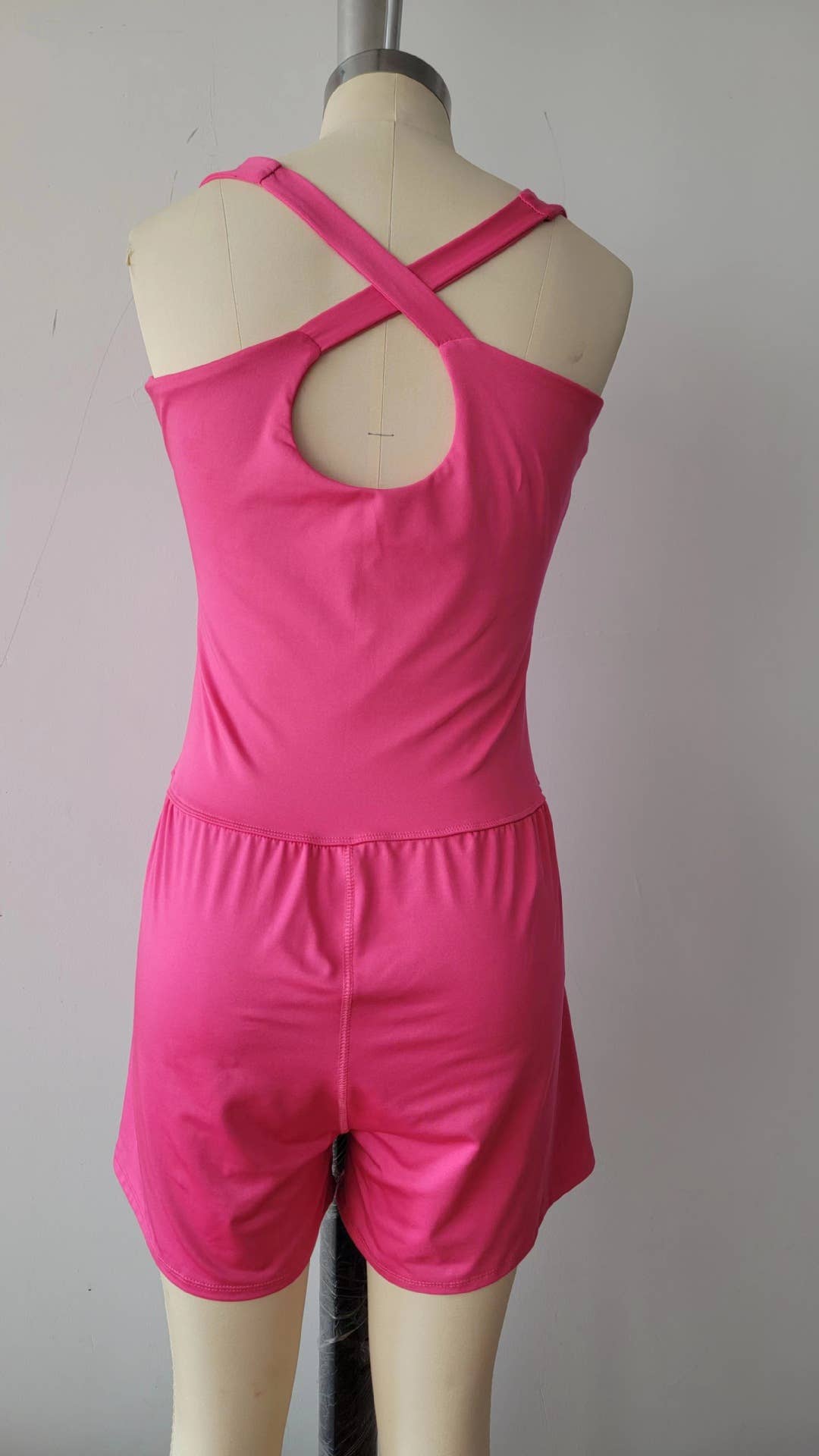 Athletic Cutout Romper: Grey / XL