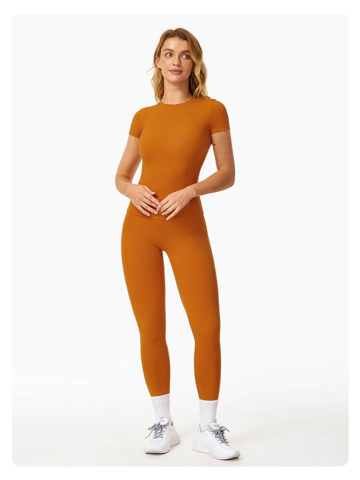 Natalie Fitted Short Sleeve Active Top: Eggplant
