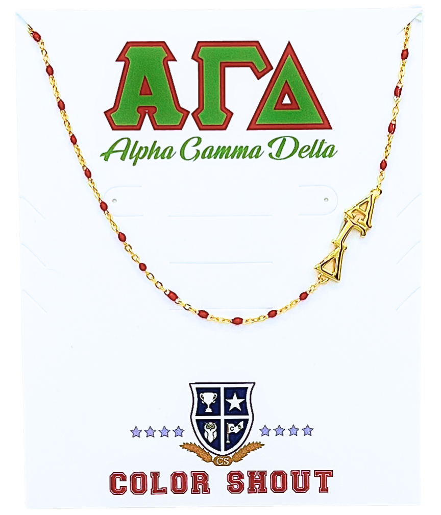 The Sorority Necklace: Side Set Greek letters