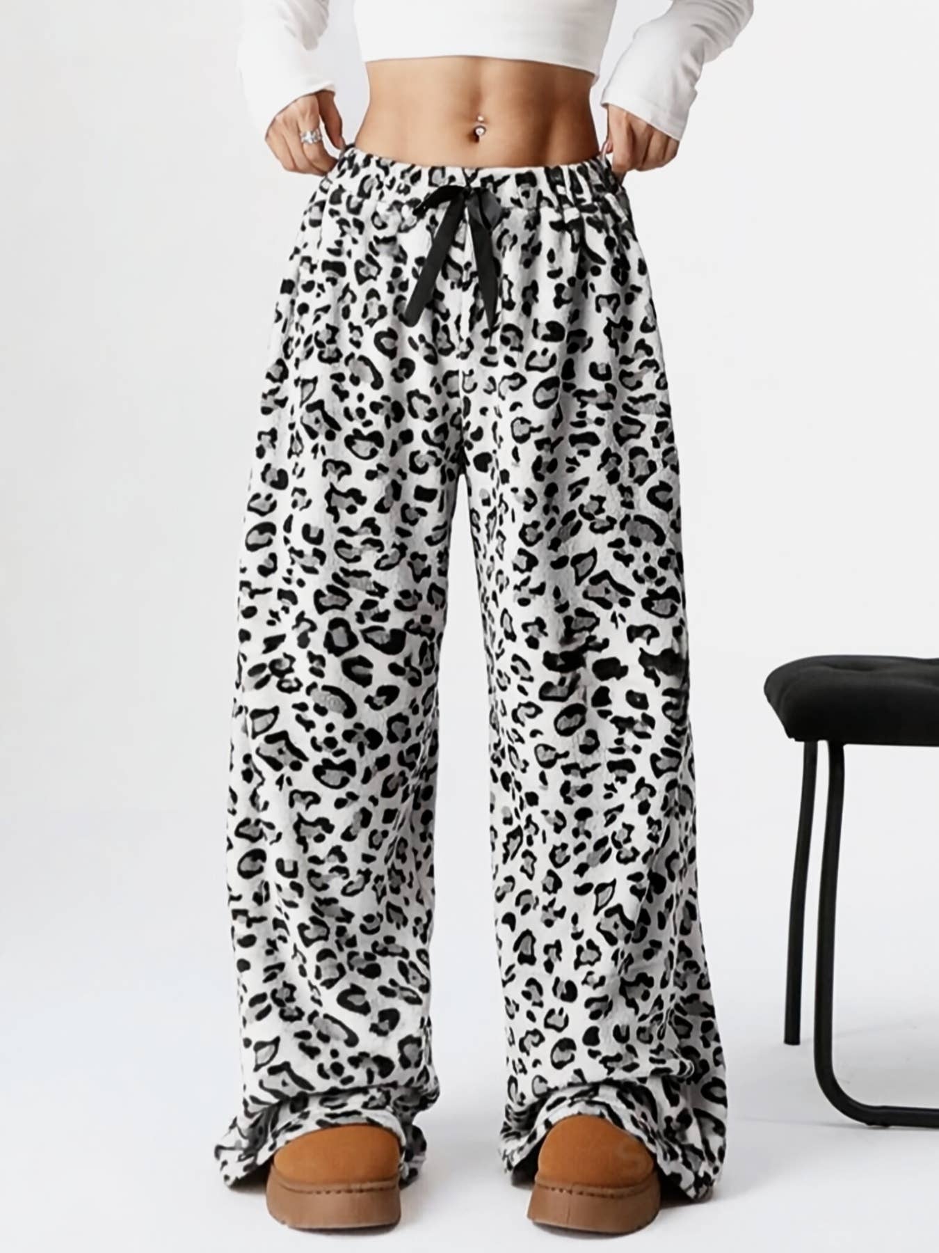 Leopard print or Teddy Bear fleece lounge pants