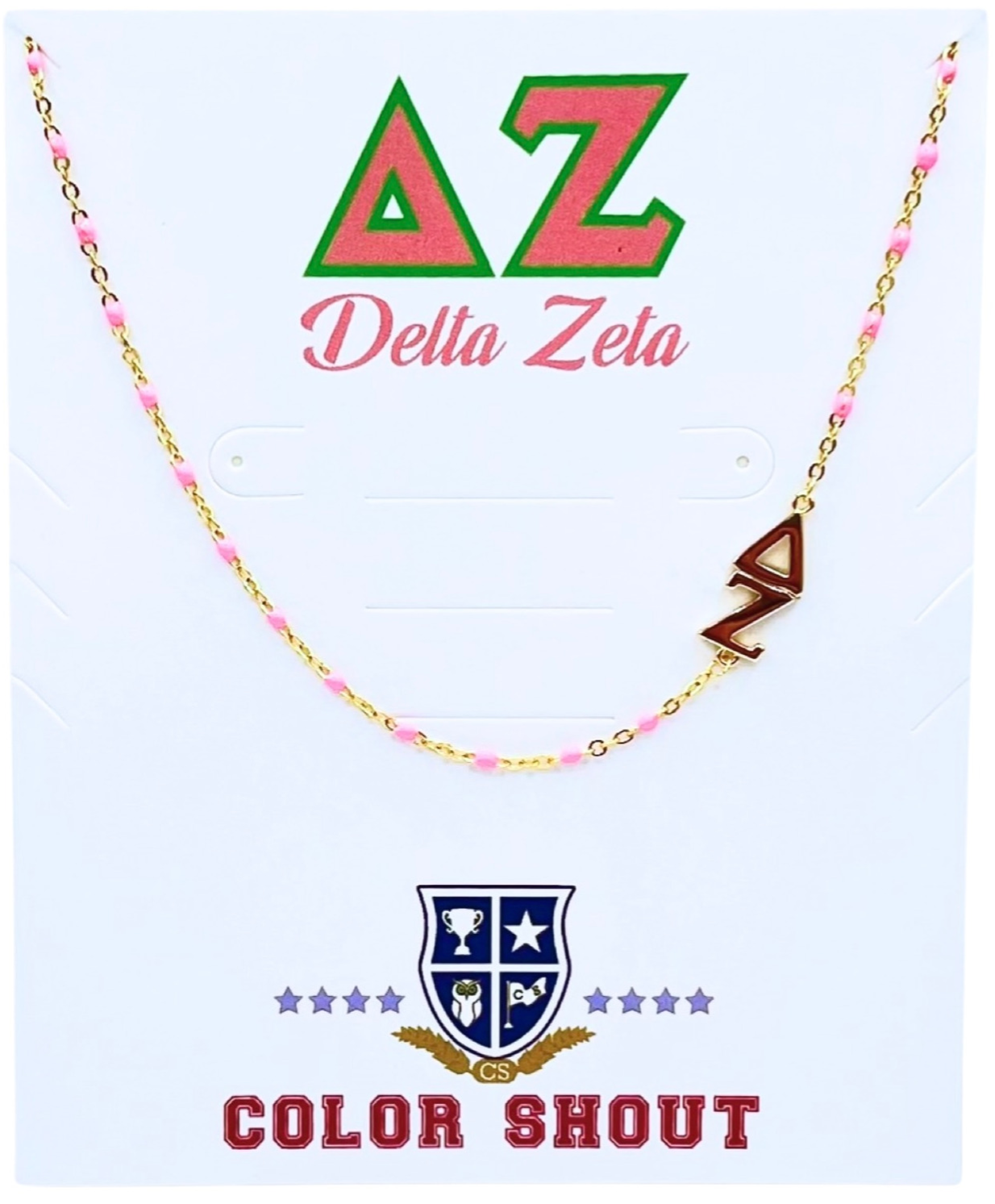 The Sorority Necklace: Side Set Greek letters