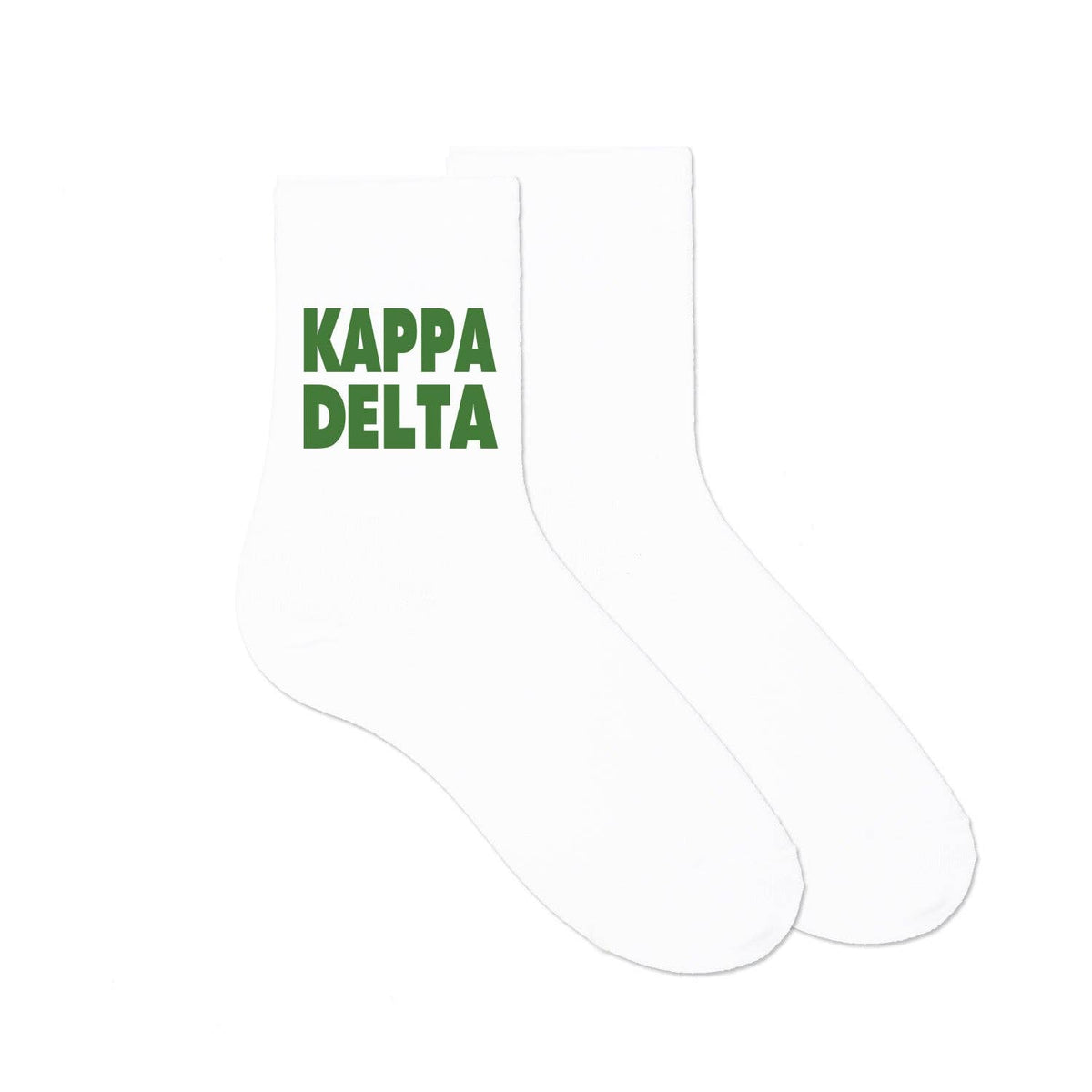 Cotton  Crew Socks Printed in Sorority Name and Color