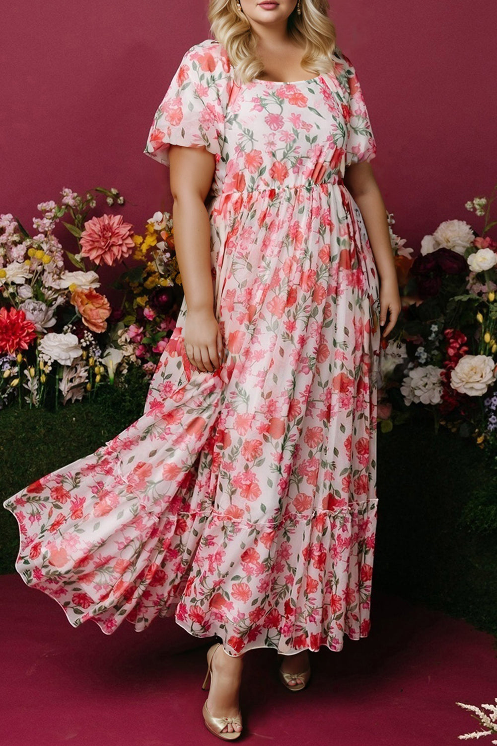 Blush Garden Party Maxi (Plus Size)