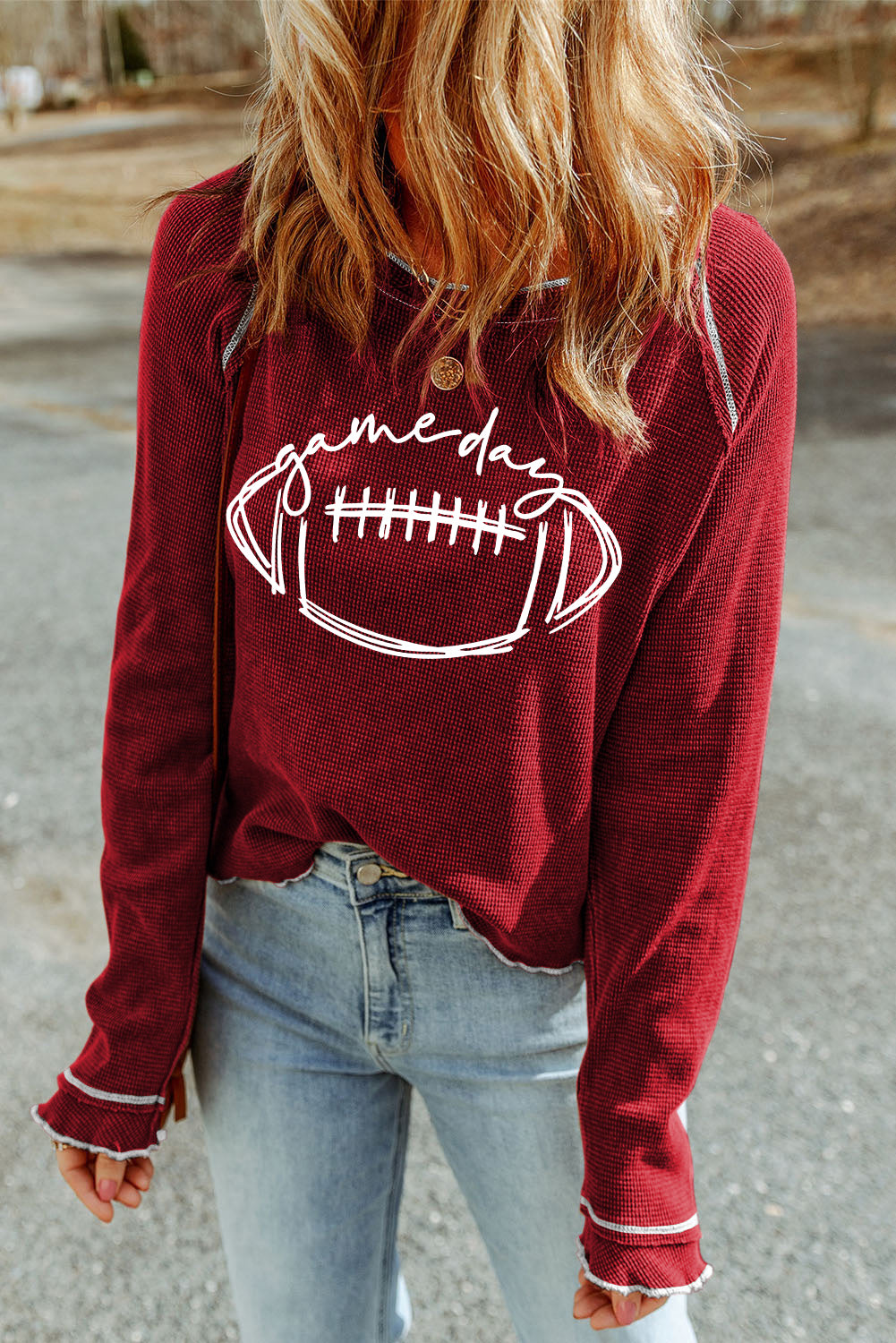 Red Game Day Football Sweater