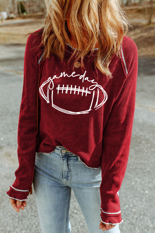 Red Game Day Football Sweater