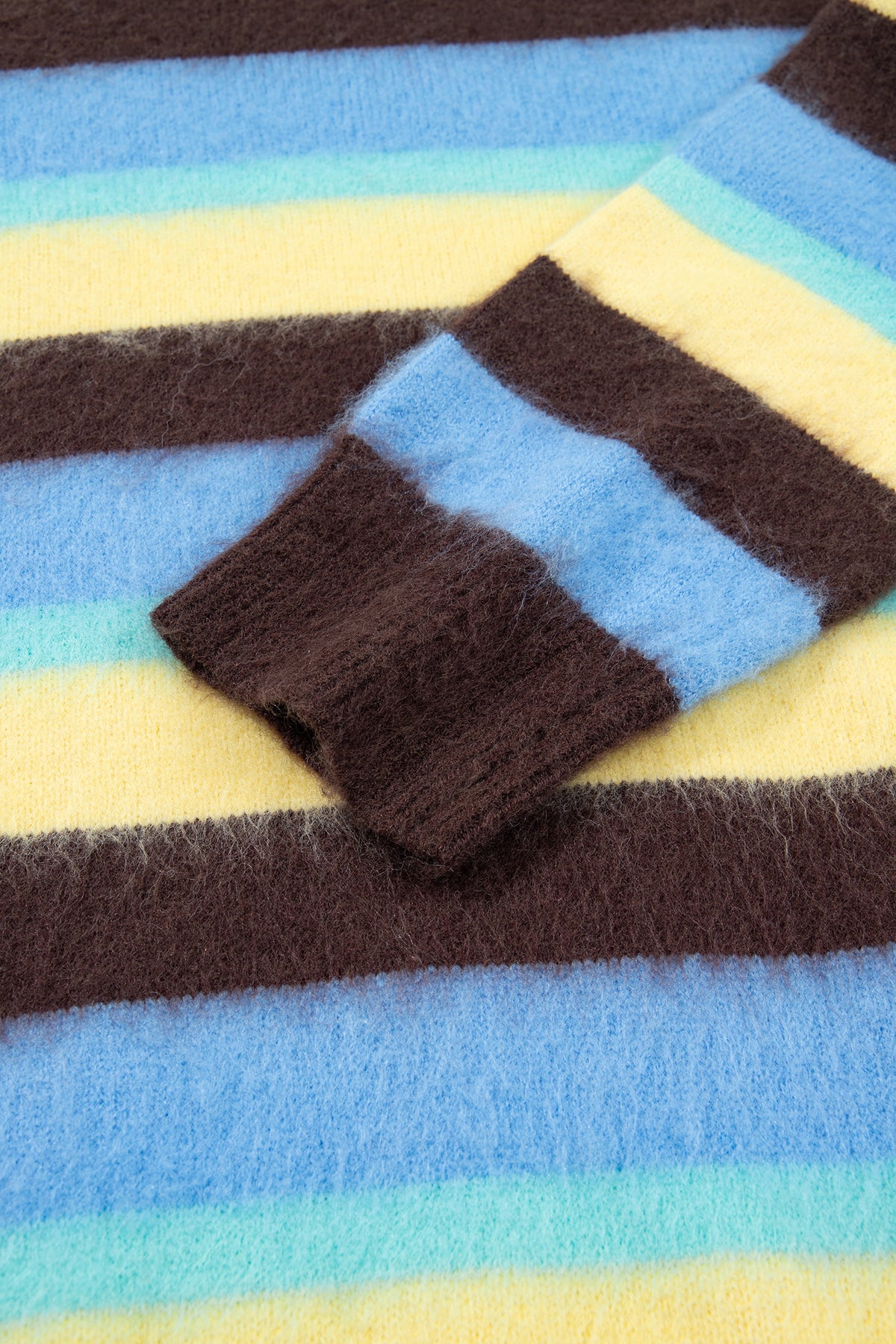 Multicolour Fuzzy Striped Sweater