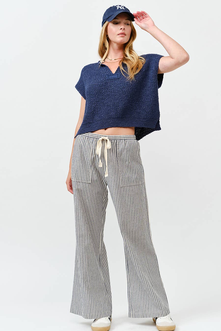 IM8867 - Striped Wide Linen Pants