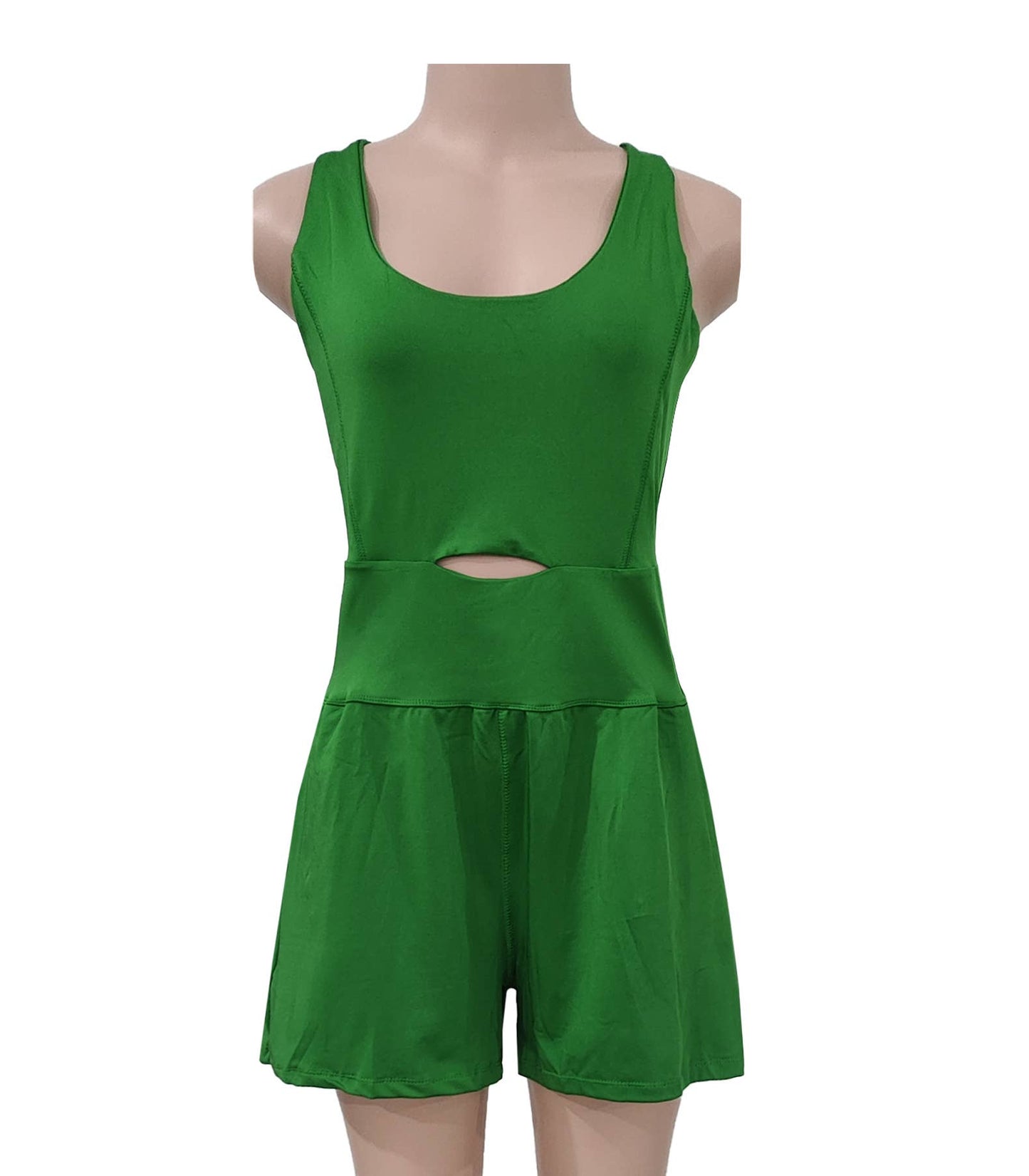 Athletic Cutout Romper: Grey / M