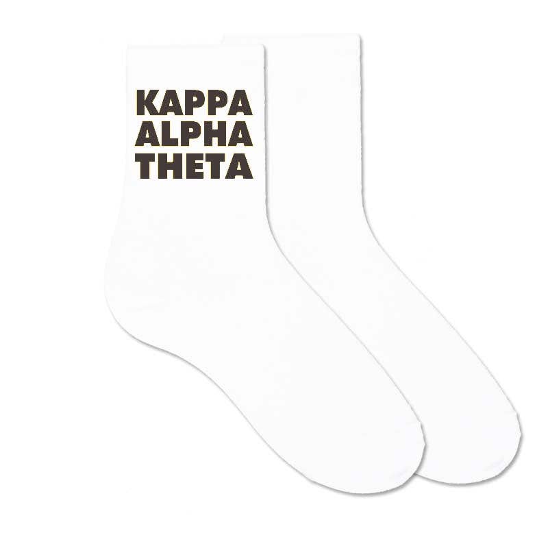Cotton  Crew Socks Printed in Sorority Name and Color