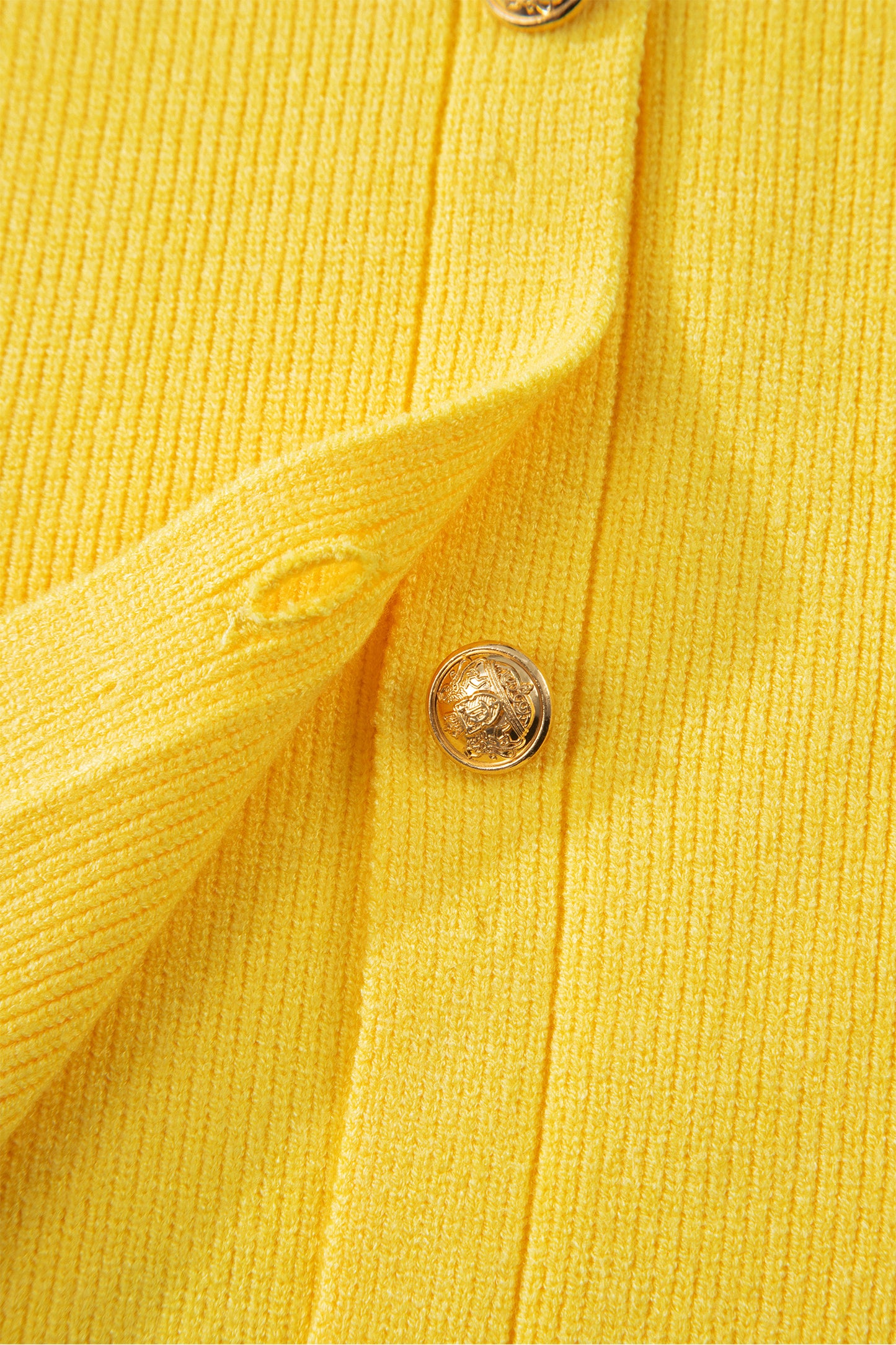 White Solid Color Sleeveless Knit Button Pocketed Sweater