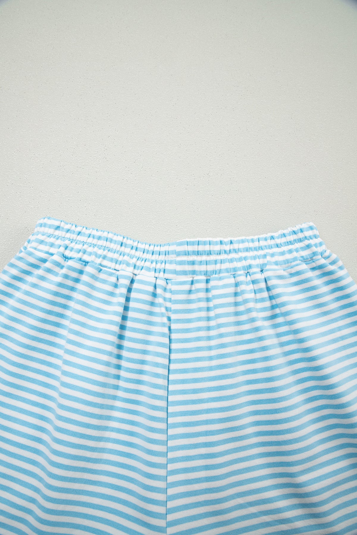 Oversize Striped Mock Neck Sweatshirt and Shorts Set