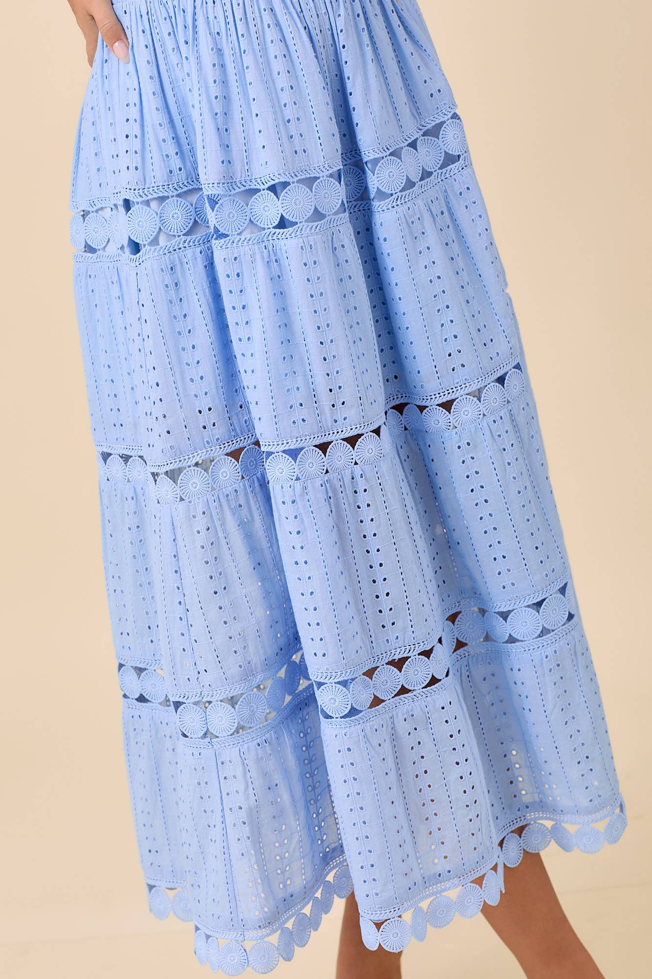 Smocked Eyelet Maxi Dress – Boho Summer Strapless