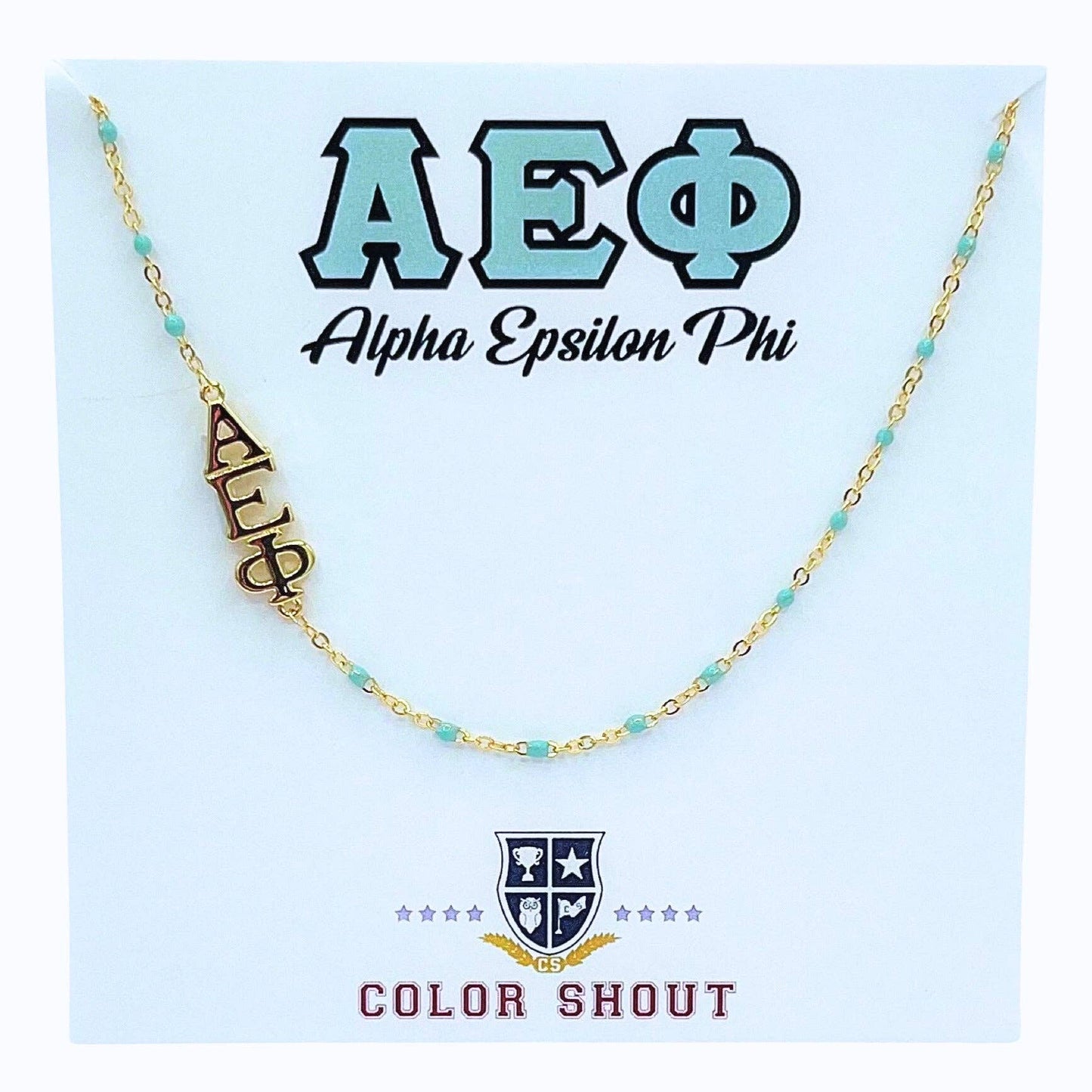The Sorority Necklace: Side Set Greek letters