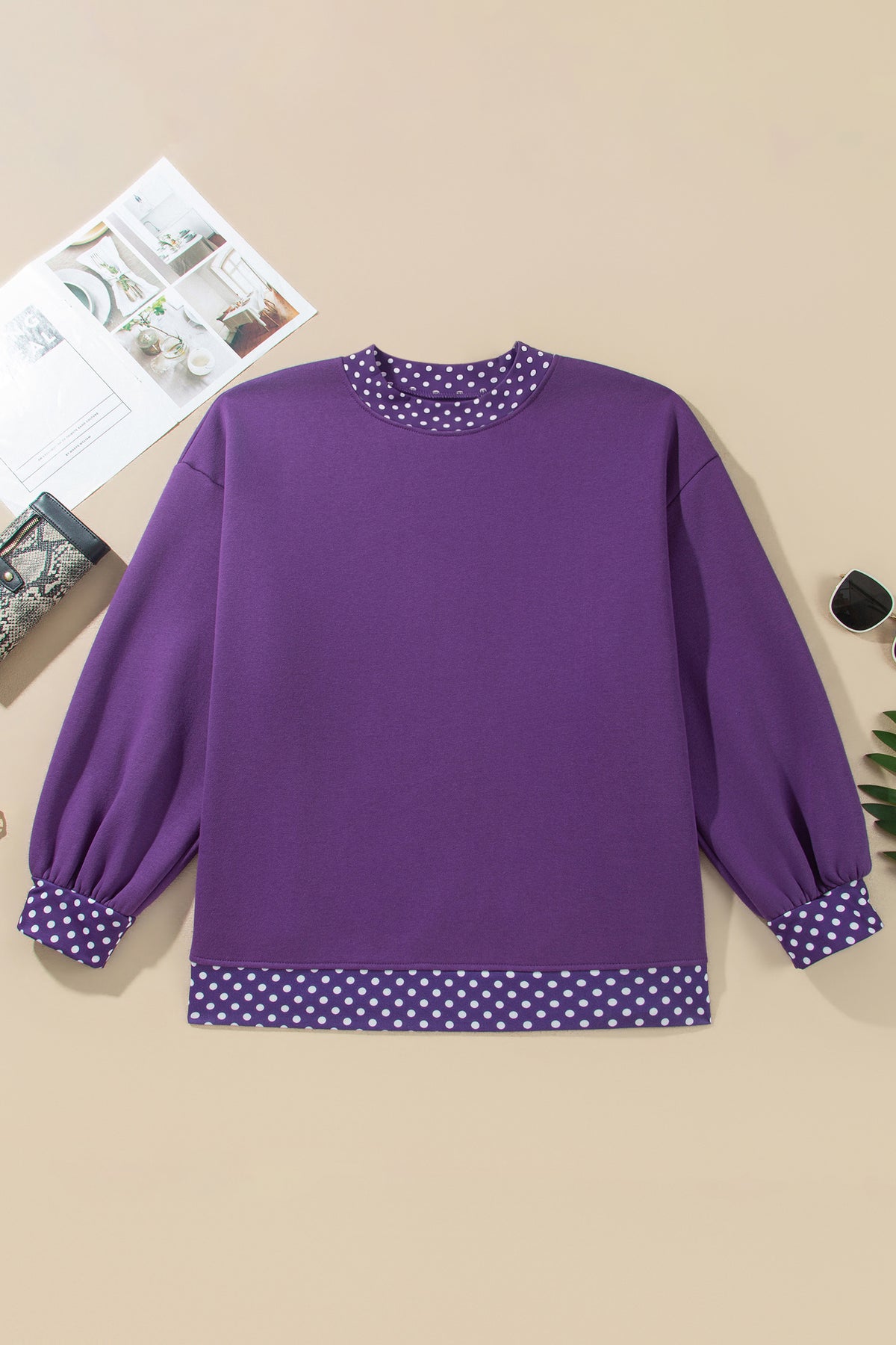 Red Polka Dot Plus Size Sweatshirt