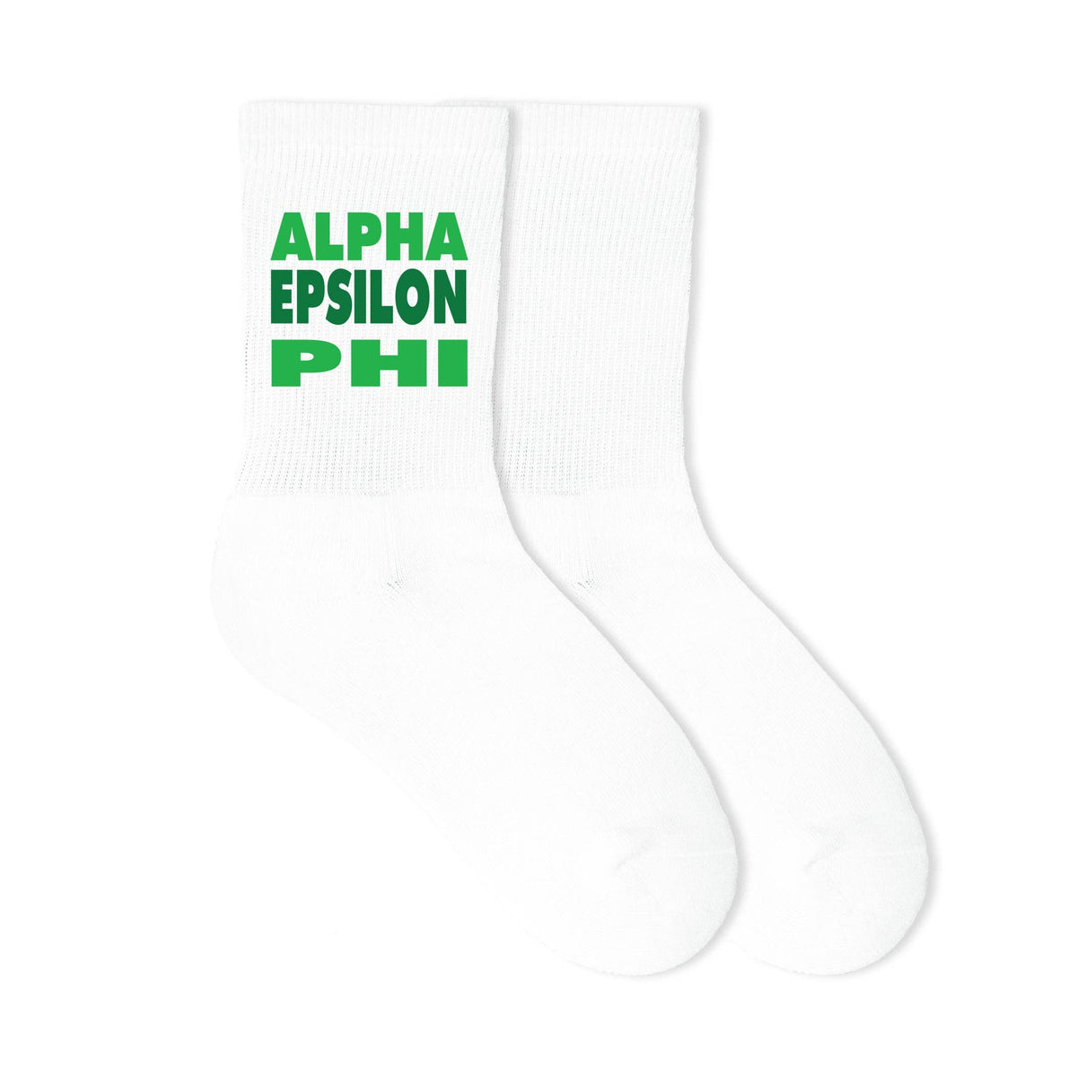 Cotton  Crew Socks Printed in Sorority Name and Color