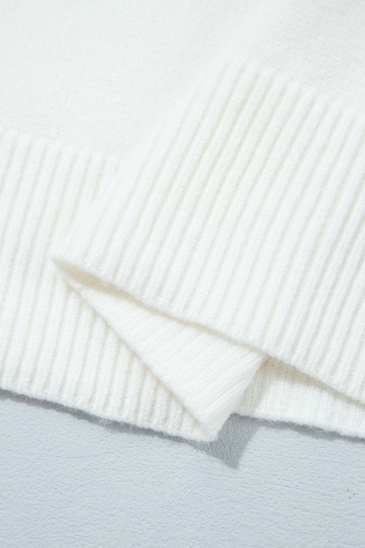 White Cozy Dog Print Dropped Shoulder Relaxed Sweater
