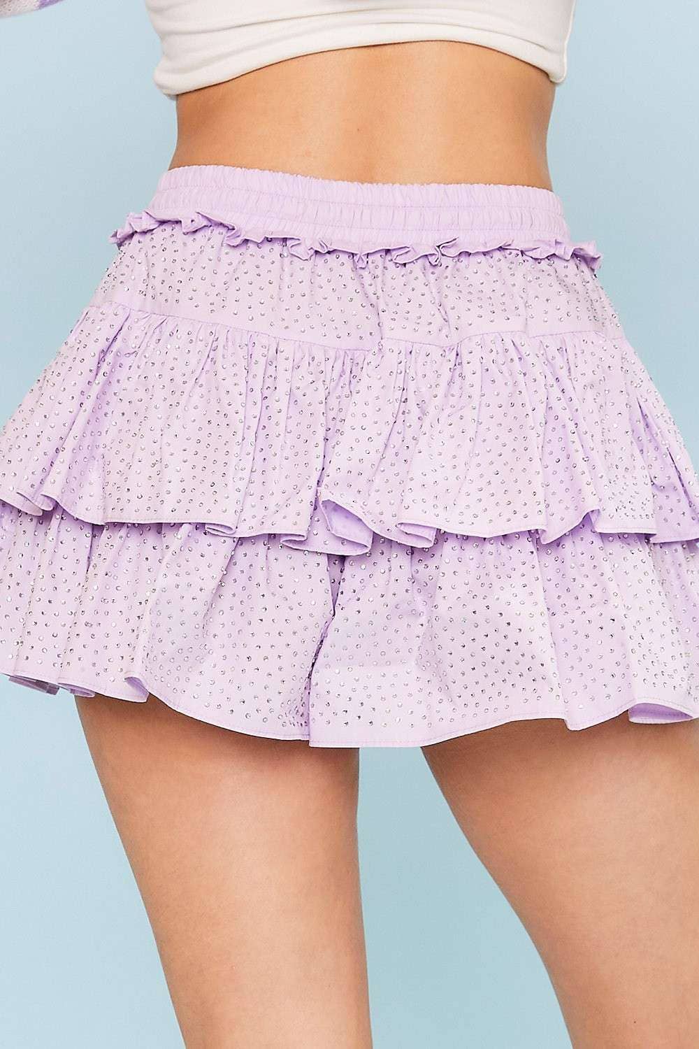 Layered Ruffle Skort: VERY PERI / L