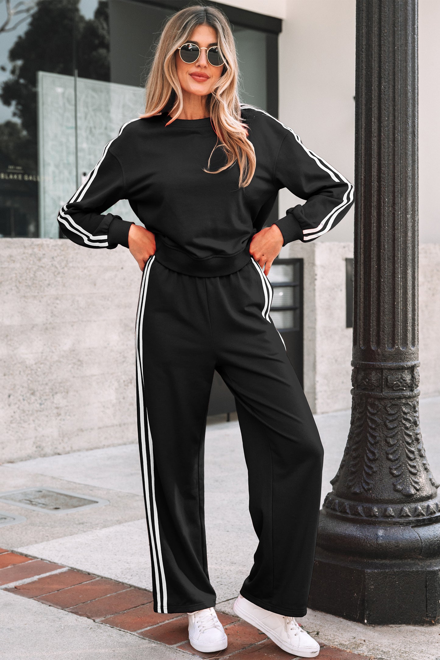 Off Duty Stripe Lounge Set