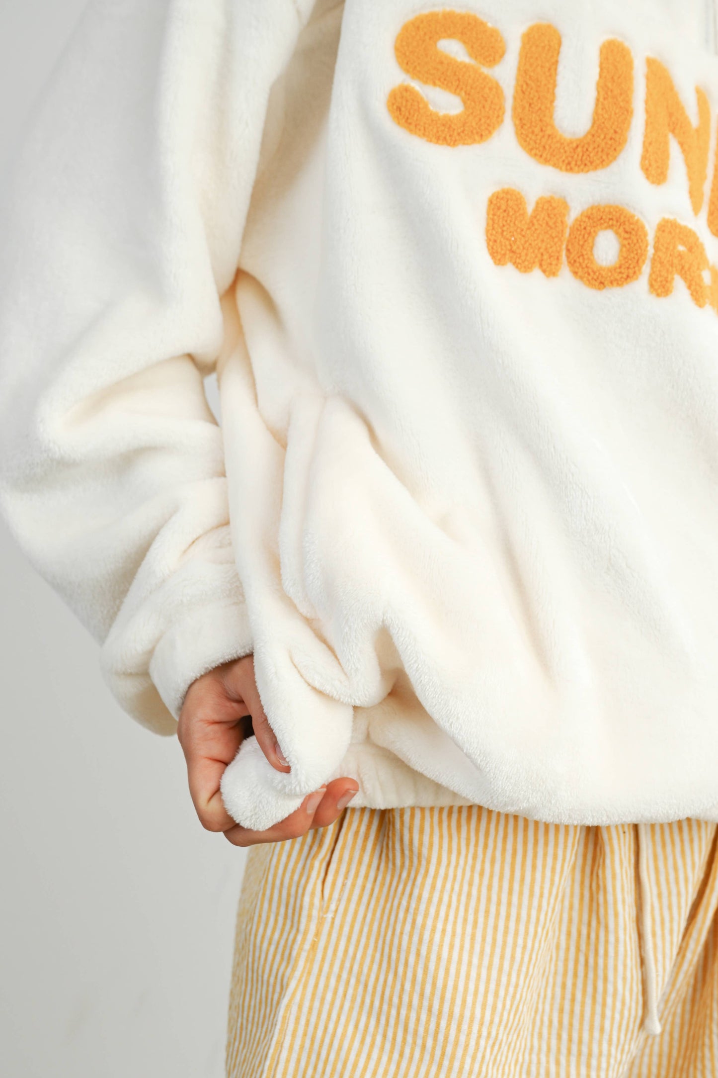 Sunday Morning Half-Zip Pullover Sweatshirt - BMT7579: IVORY / OLIVE / S