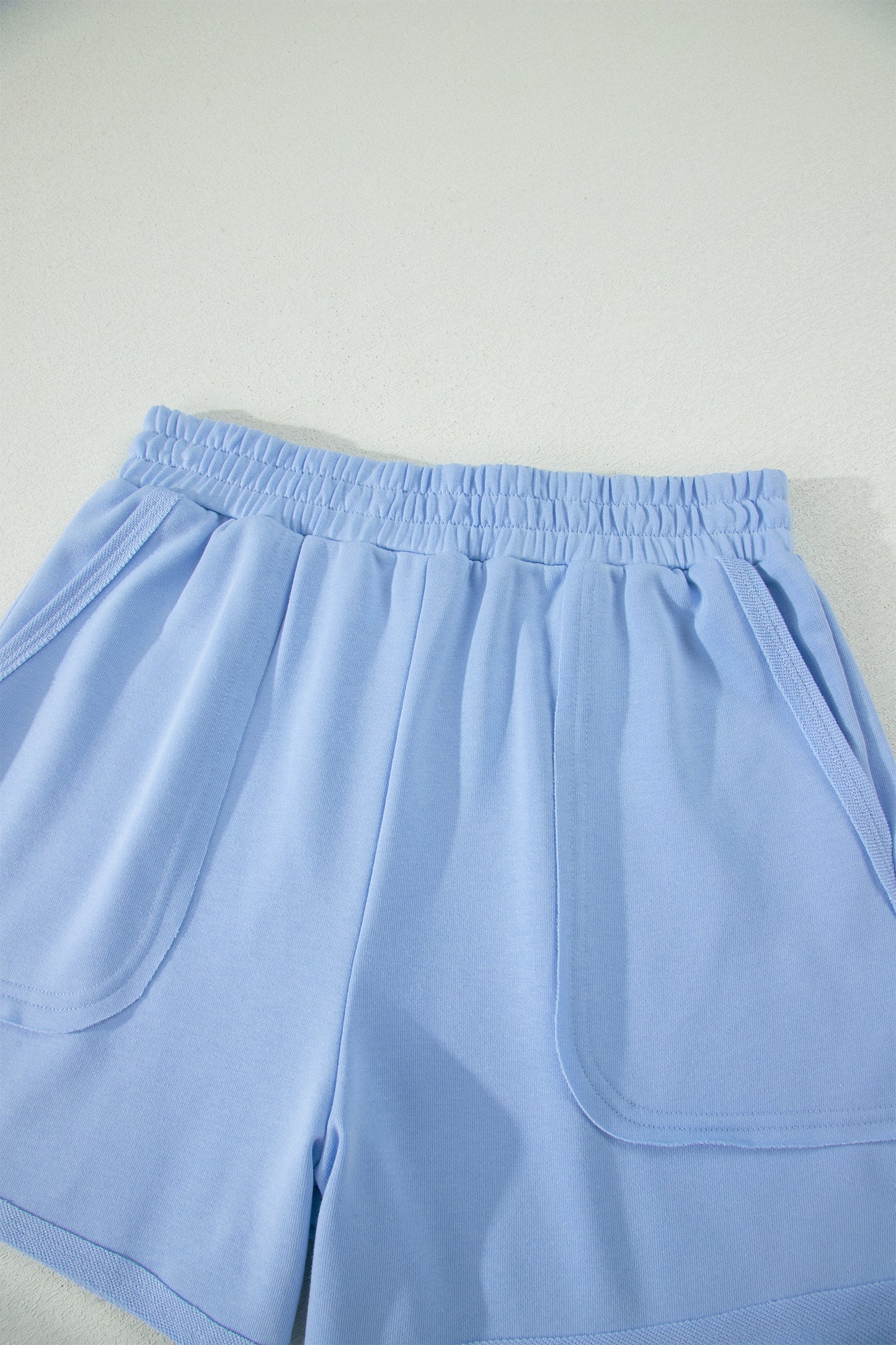 Banana Cream Loose Polo Tee Elastic Waist 2pcs Short Set