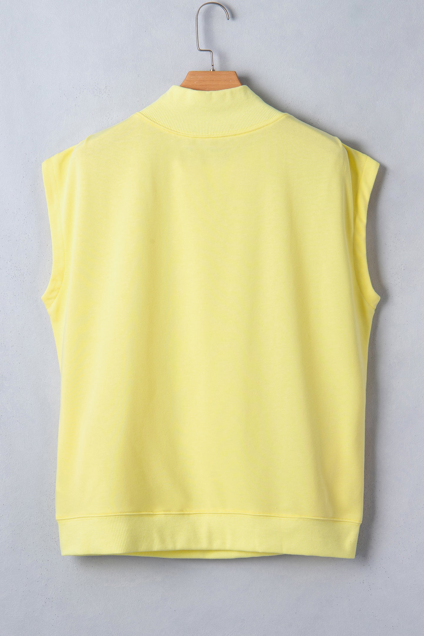 Orange Solid Color High Neck Cap Sleeve Loose Top