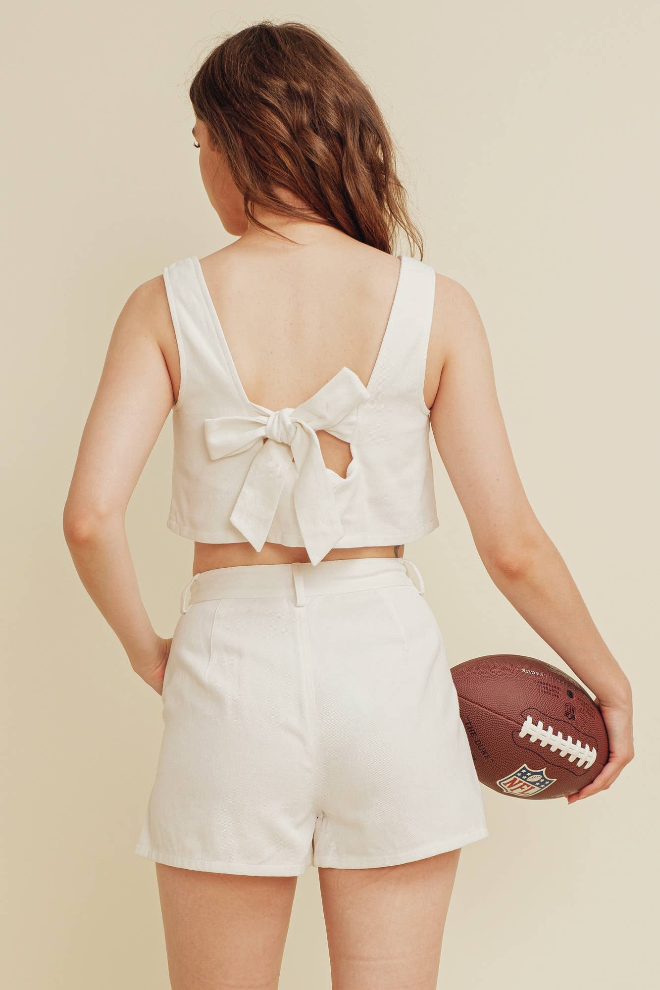 Women's Lace-Up Game Day Crop Top - Lavender (Small) by Cloud Ten