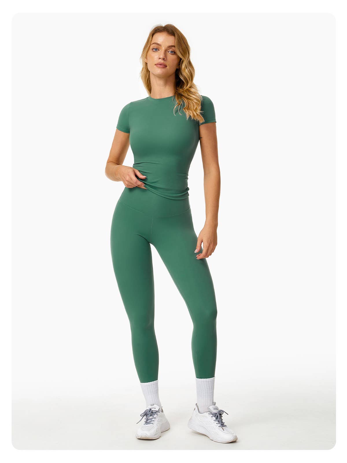 Natalie Fitted Short Sleeve Active Top: Eggplant