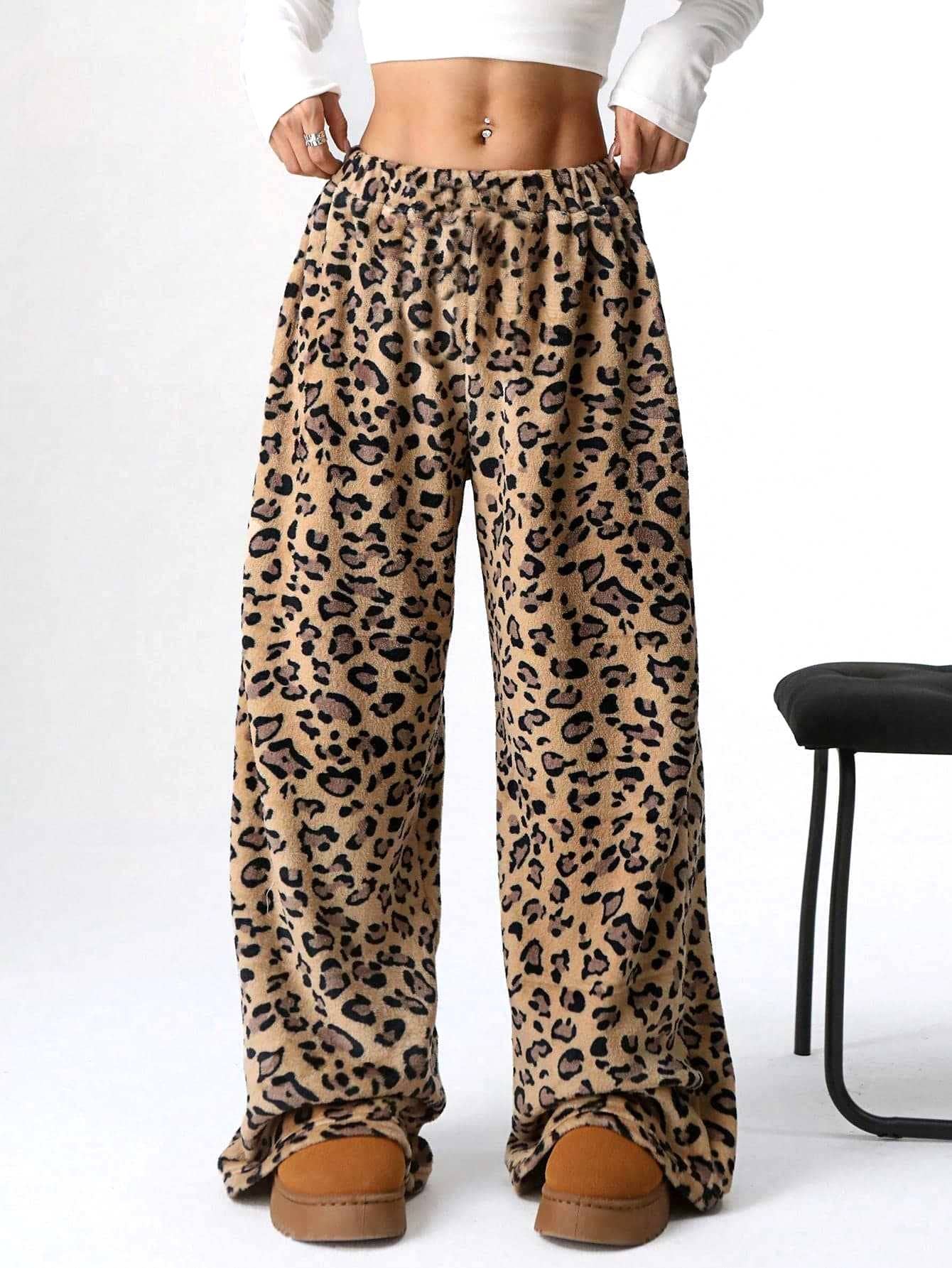 Leopard print or Teddy Bear fleece lounge pants