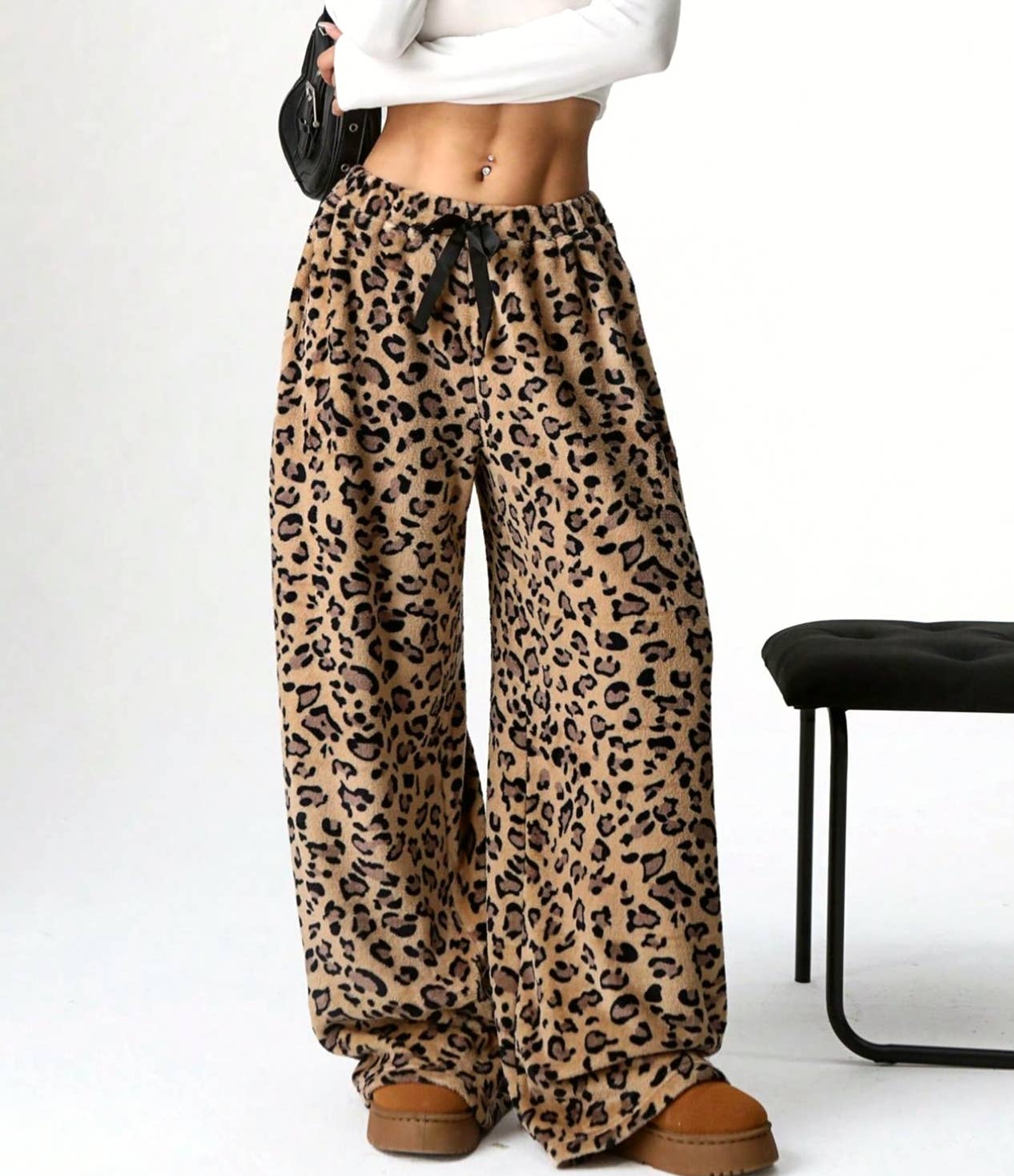 Leopard print or Teddy Bear fleece lounge pants