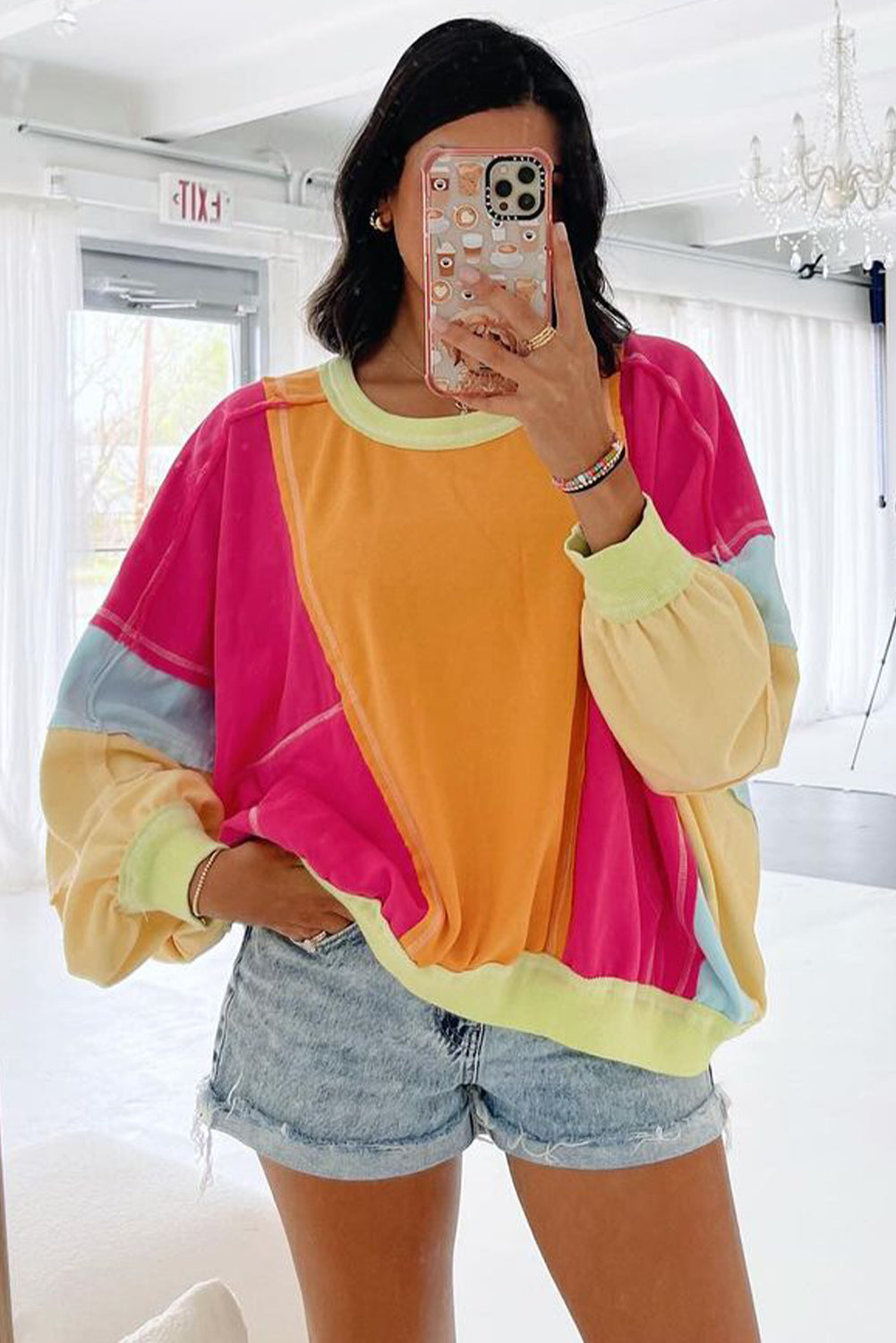 Rainbow Sherbet Oversized Top (Plus Size)