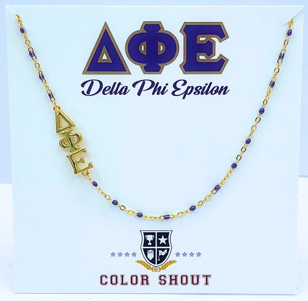 The Sorority Necklace: Side Set Greek letters
