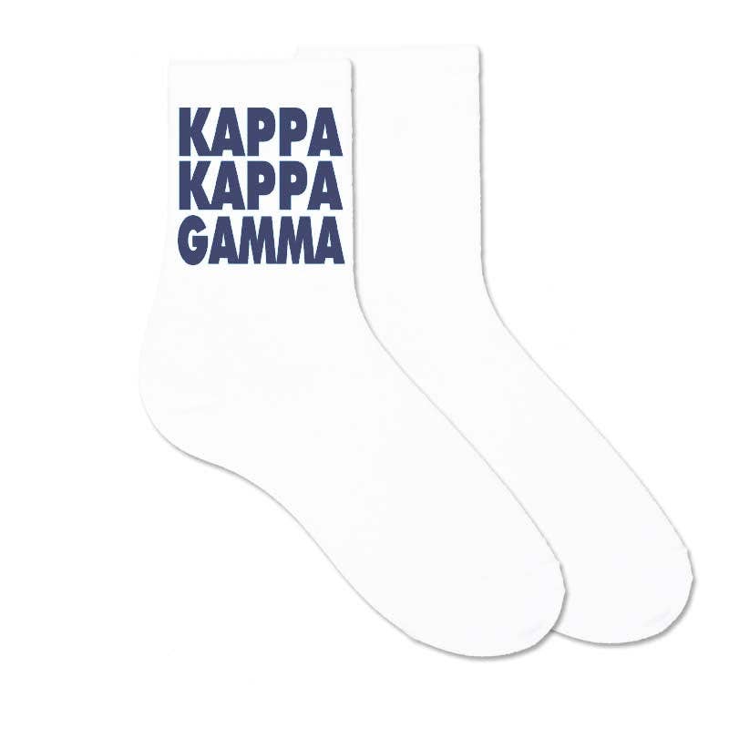 Cotton  Crew Socks Printed in Sorority Name and Color