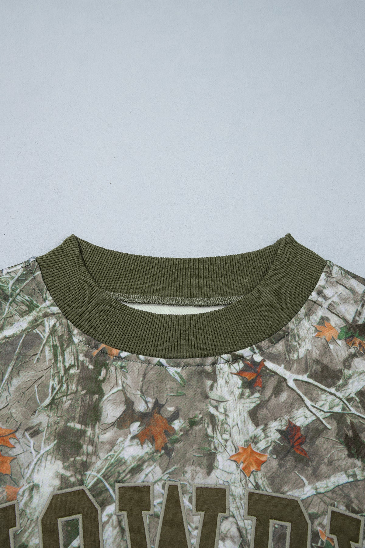 Gray Western Camo Letter Print Baggy Pullover Sweatshirt