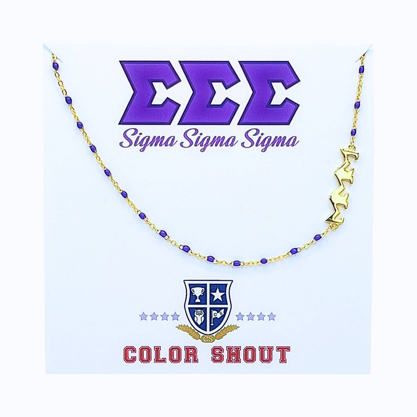 The Sorority Necklace: Side Set Greek letters