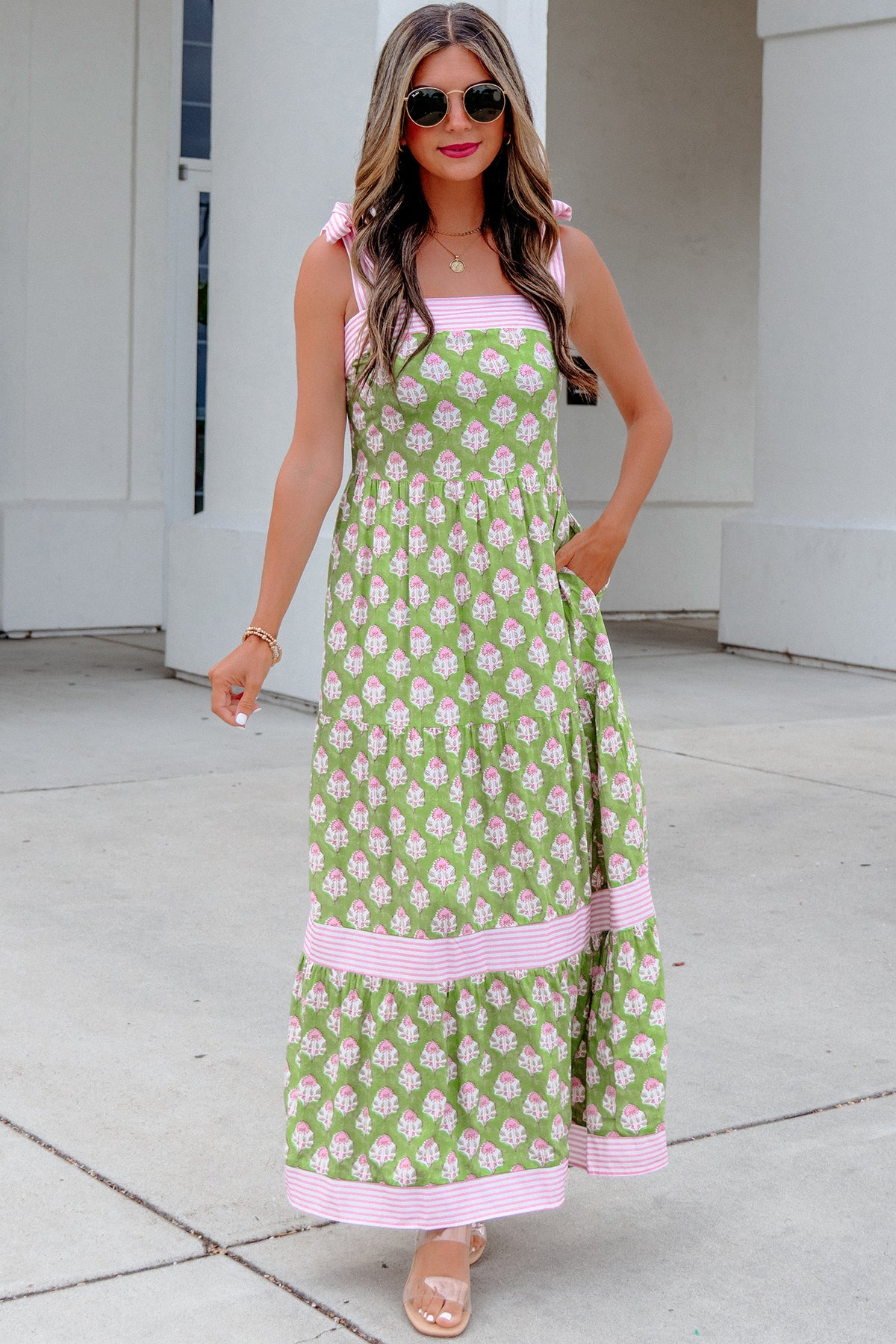 Sweet Magnolia Stripes and Floral Maxi
