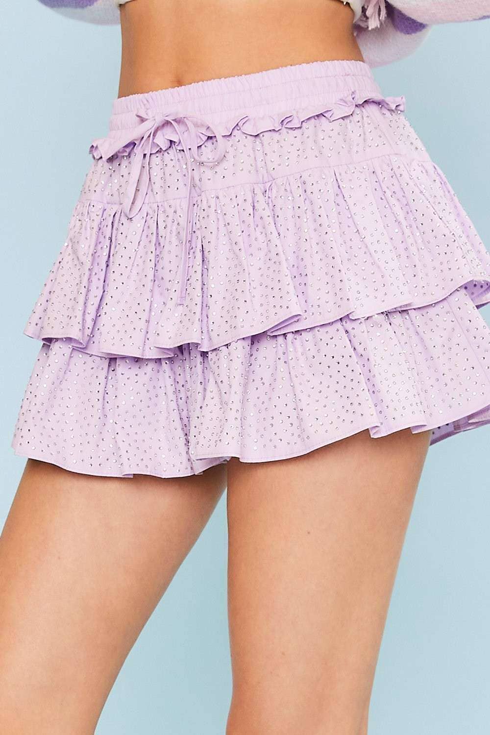Layered Ruffle Skort: VERY PERI / L