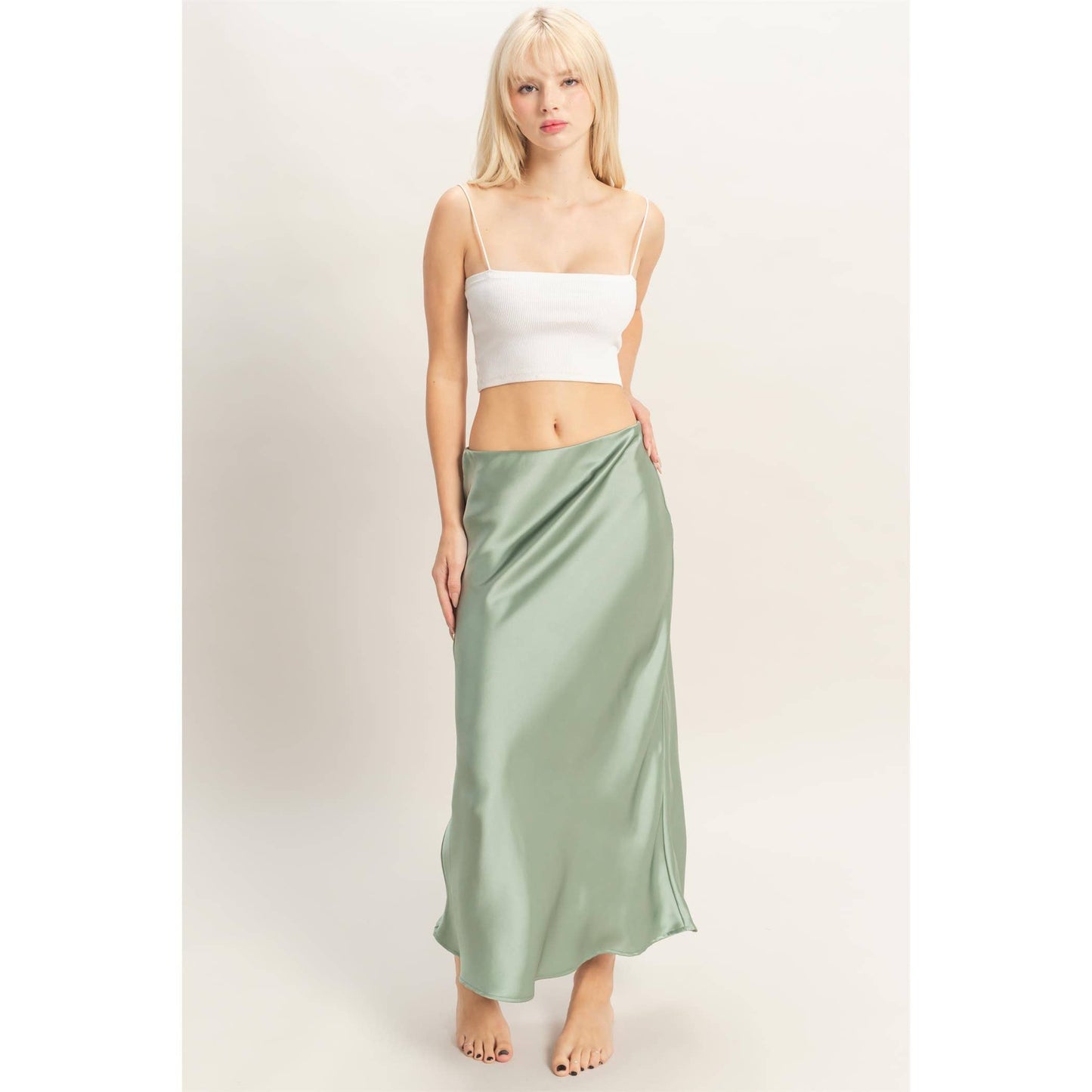 Satin Midi Skirt