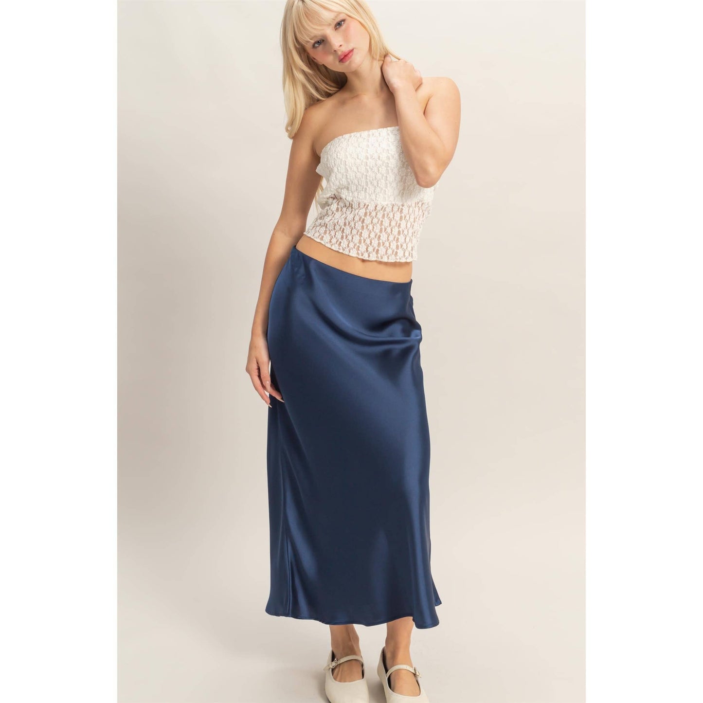 Satin Midi Skirt