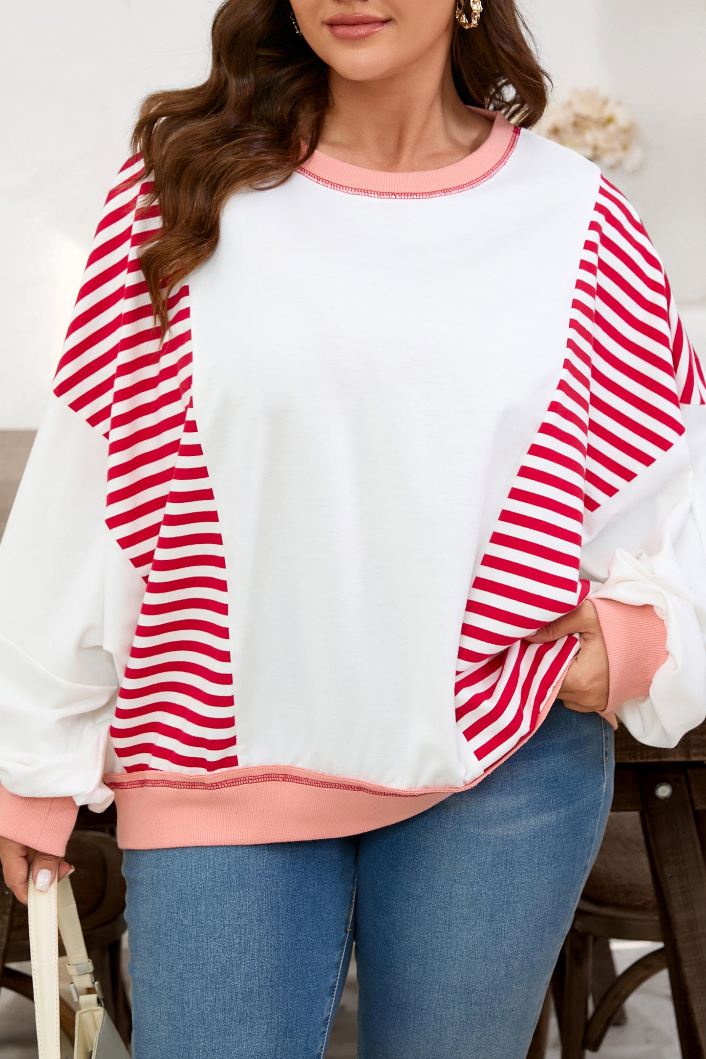 Sweetheart Stripe Pullover (Plus Size)