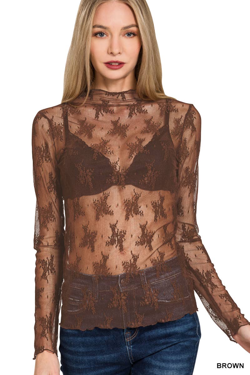 Lace Layering Top: BLACK